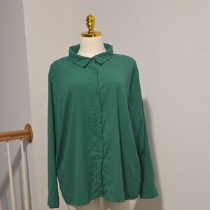 Green Women's Button-Up Top